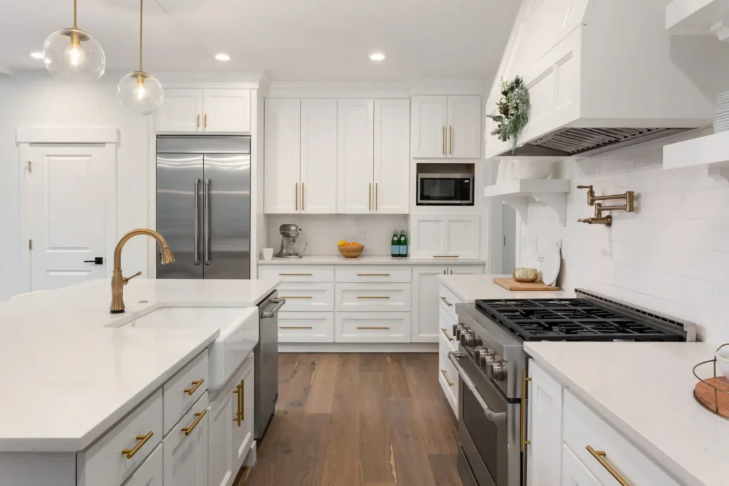 Kitchen remodeling — white cabinetry and pro-grade range